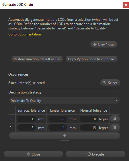 Generate LOD Chain
