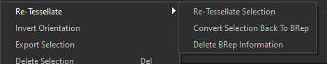 Re-Tessellate menu
