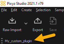 Plugin selection list