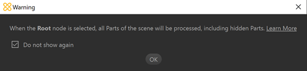 Root warning message