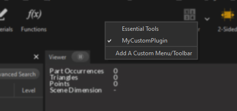 Plugin toolbar button