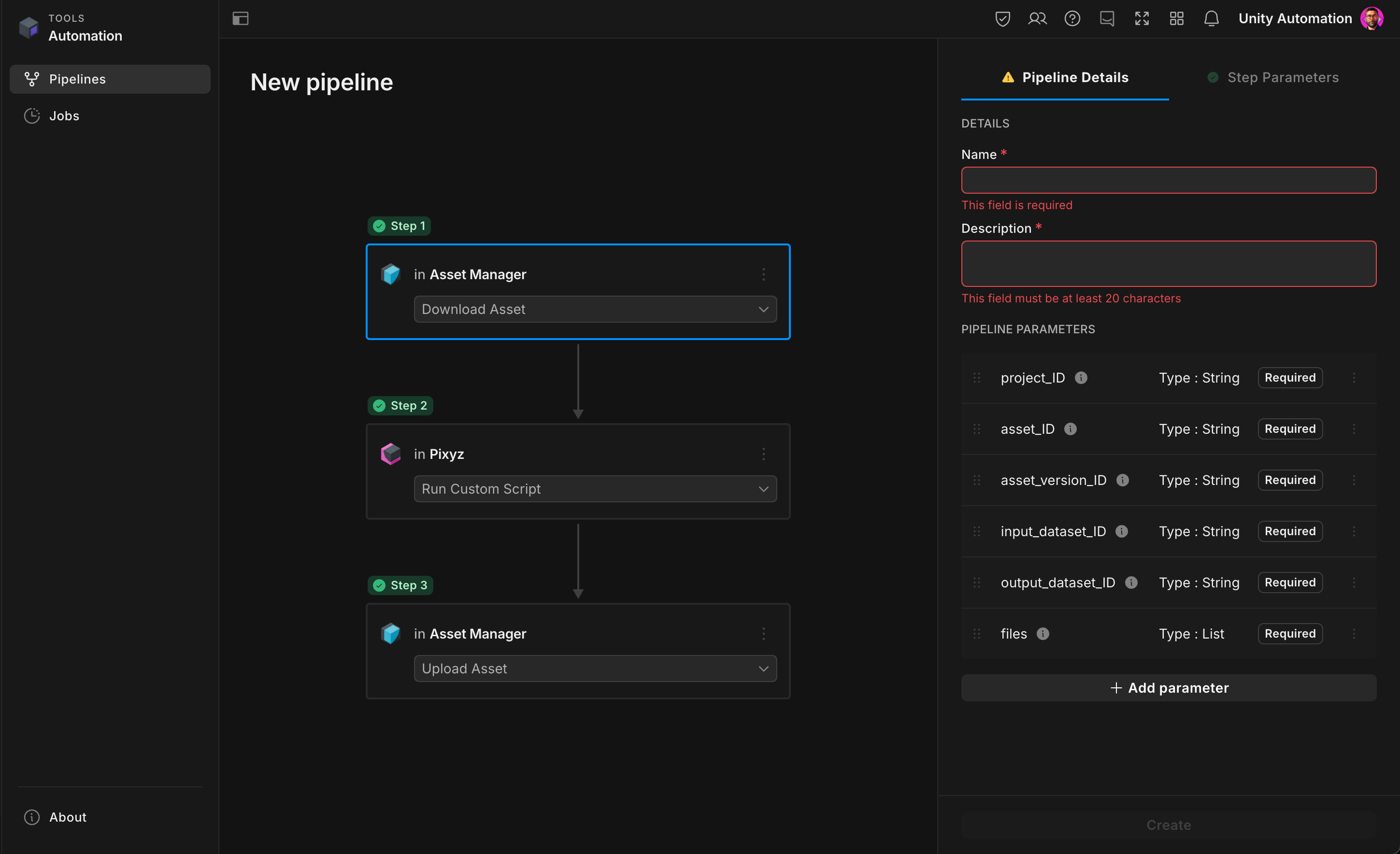 Pixyz pipeline template