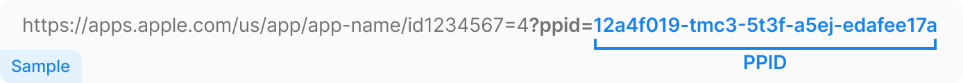 Apple app store page url with product page ID highlighted