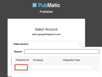 The Publisher ID location in the PubMatic dashboard.