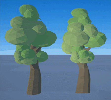 Shades on tree imposters are realistic.