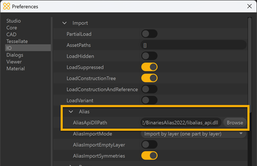 Alias configuration