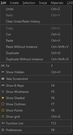 Edit Menu