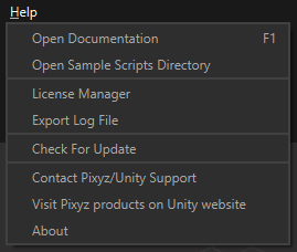 Help Menu