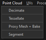 Point Cloud Menu