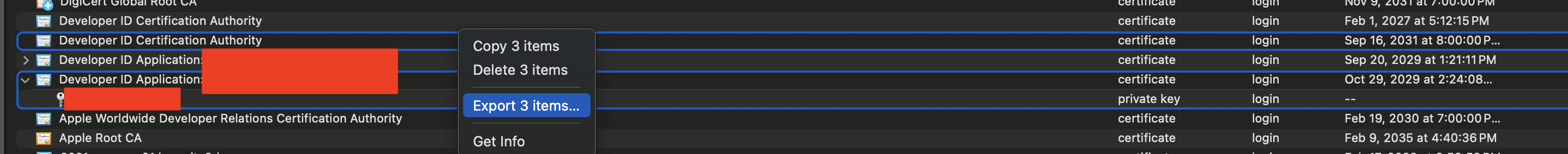 "UBA - Export .p12 file"
