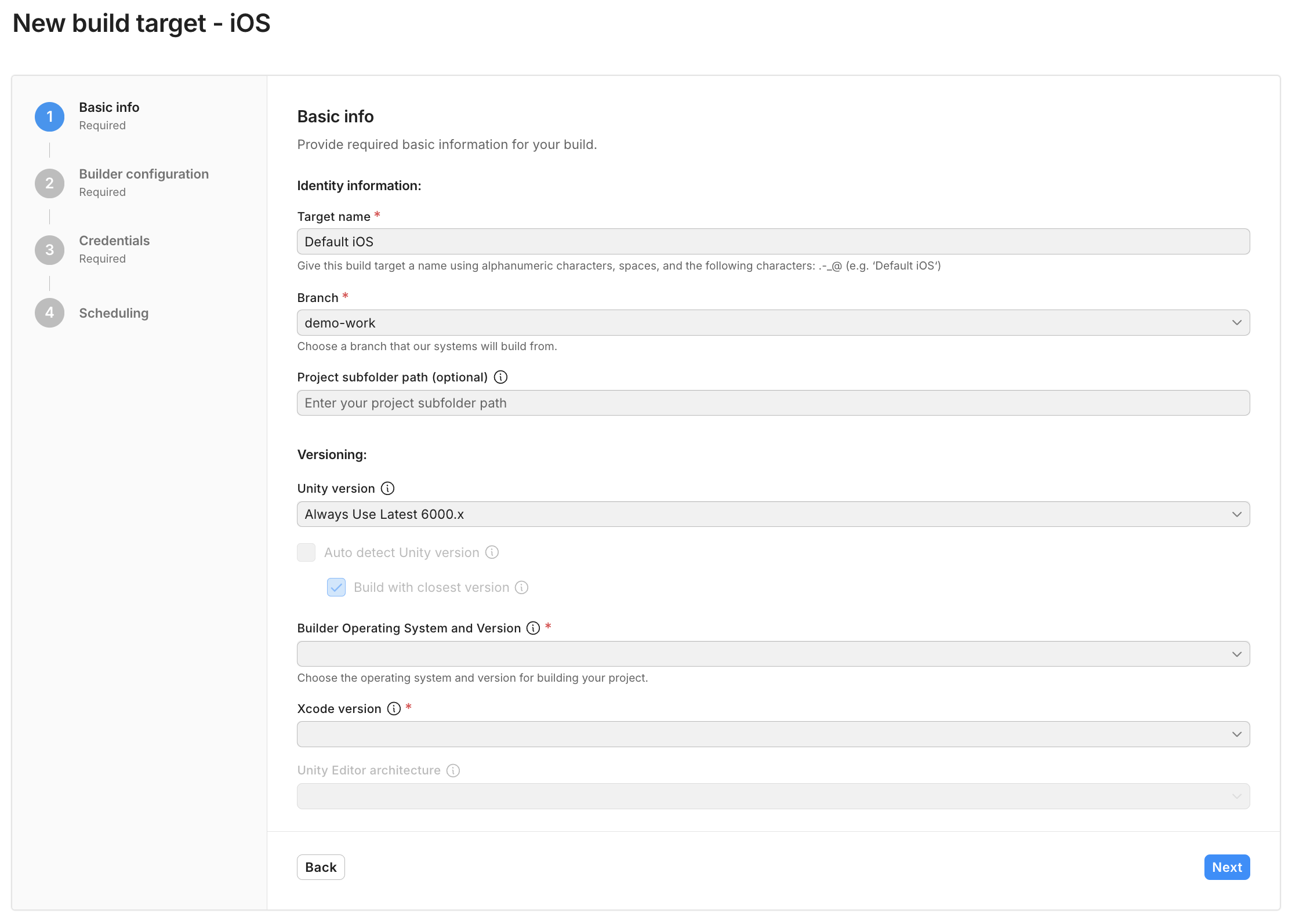 Build Target Configuration - Quick target setup