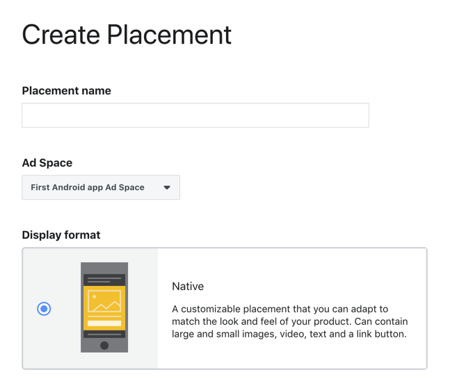 Create placement form