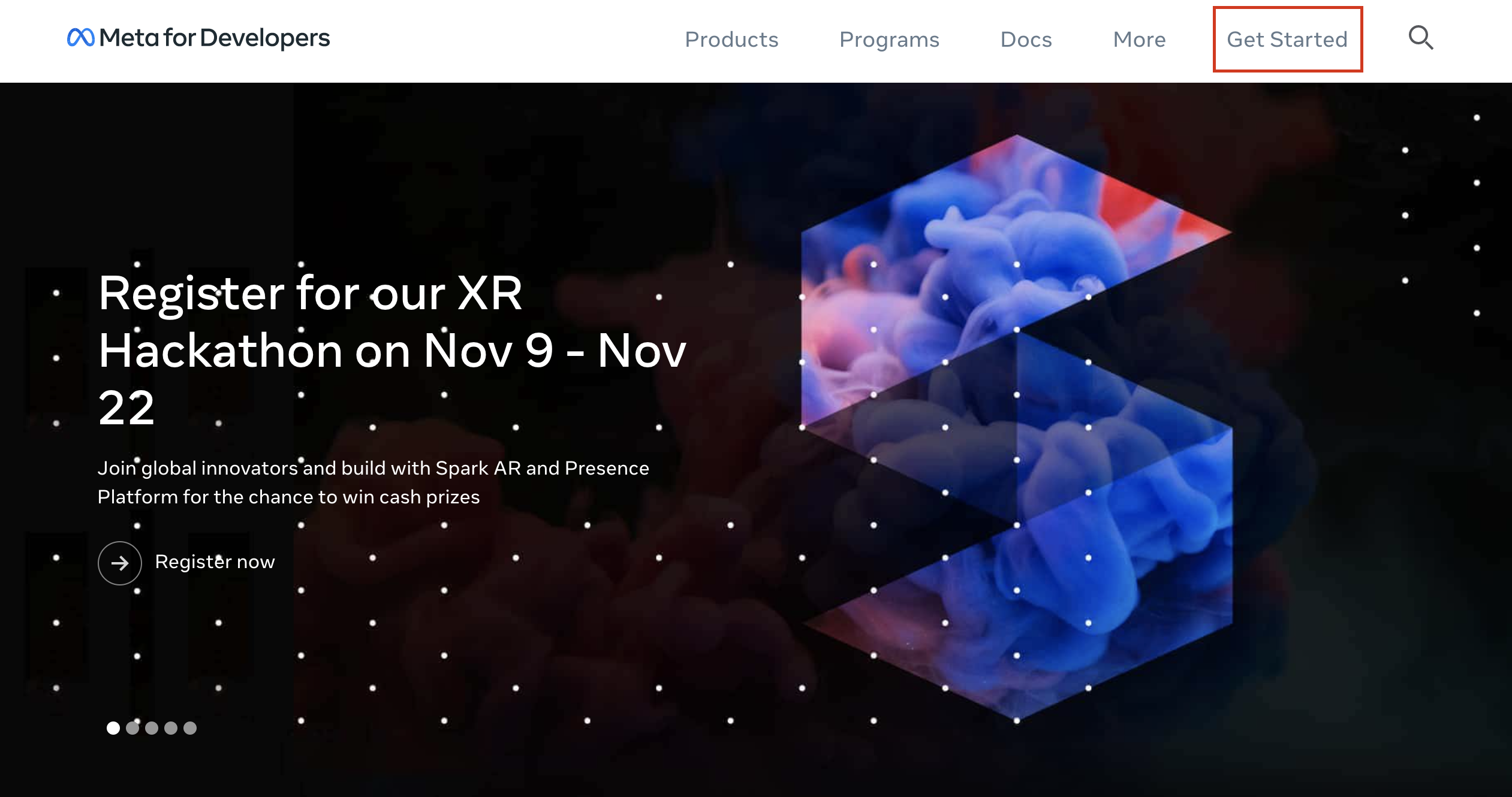 Meta for Developers homepage