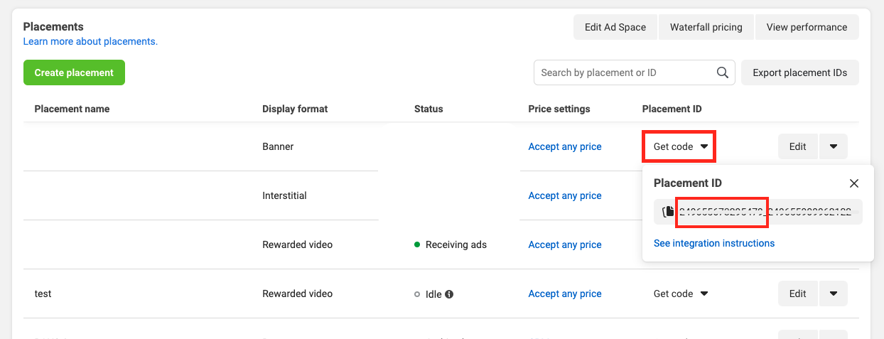 App ID from Placement ID