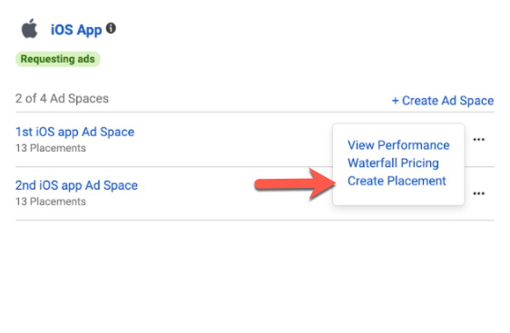 Create placement option