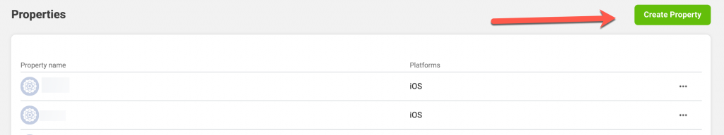 Create Property button