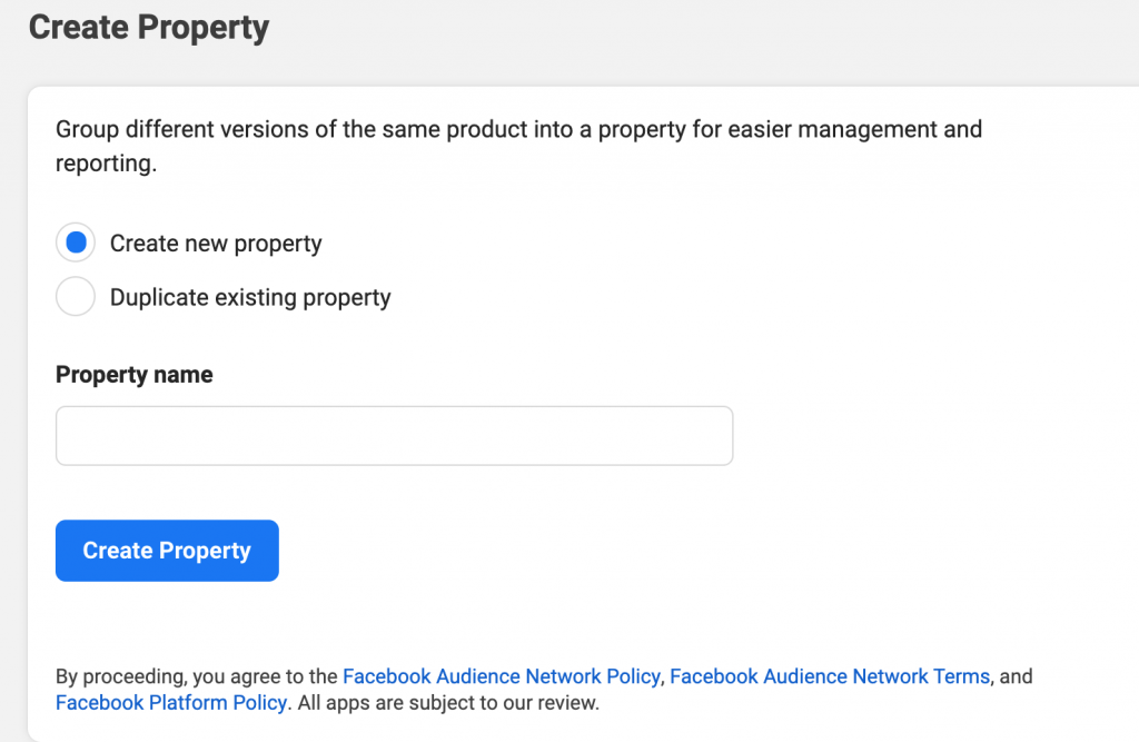 Create Property dialog