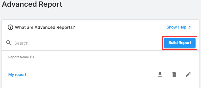 The Build Report button in the Advanced Report menu of the Monetization dashboard