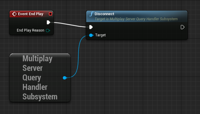 A node diagram illustrating a server disconnection upon the end play event.