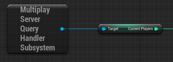 A node diagram representing the connection process to get the current number of players connected to the game server.
