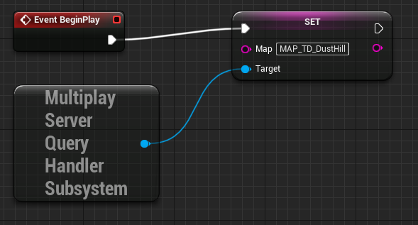 A node diagram representing setting a specific map of a multiplayer game when gameplay begins.