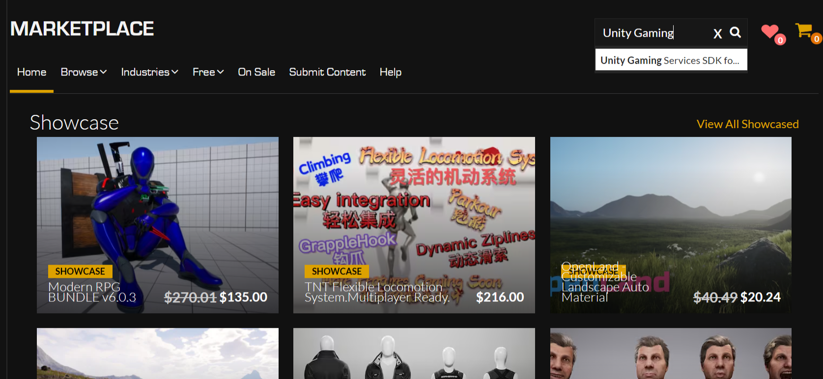 Search for Unity Gaming Services SDK for Unreal Engine