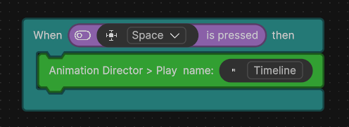 Example Logic script to trigger an animation on key press.