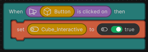 Example Logic script to enable interactivity when a button is clicked.
