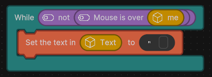 Example Logic script to hide the GameObject name when not hovered.