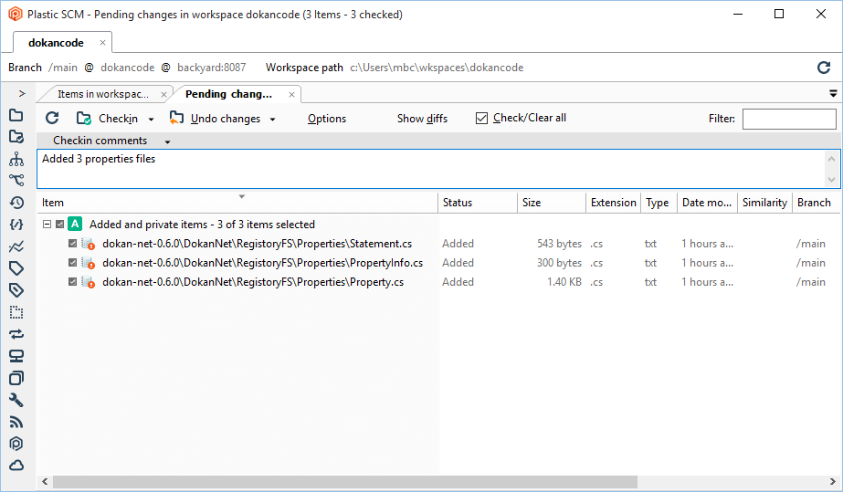 GitSync - Conflict management - UVCS side - Add files