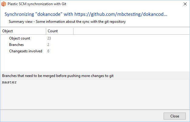 GitSync - Conflict management - Merge needed - Summary