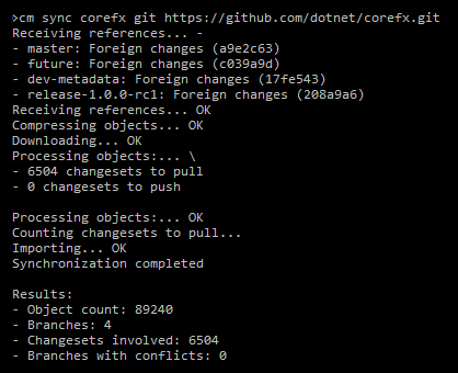 GitSync - First pull - Sync command line