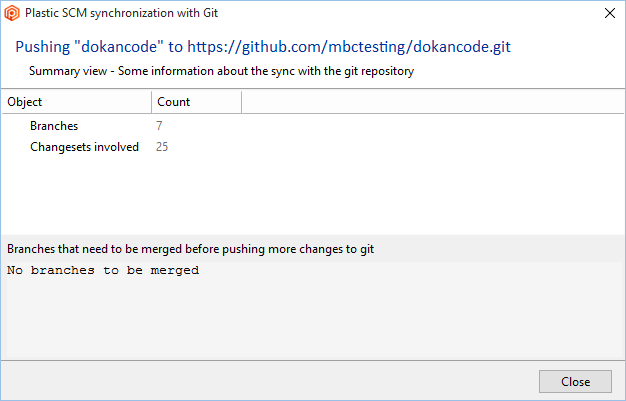 GitSync - First push - Pushing