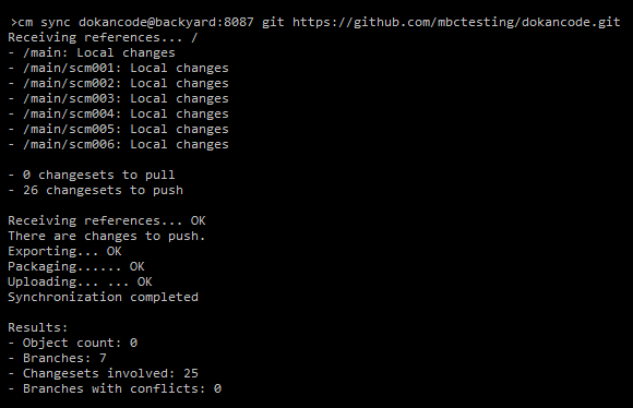 GitSync - First push - Pushing summary