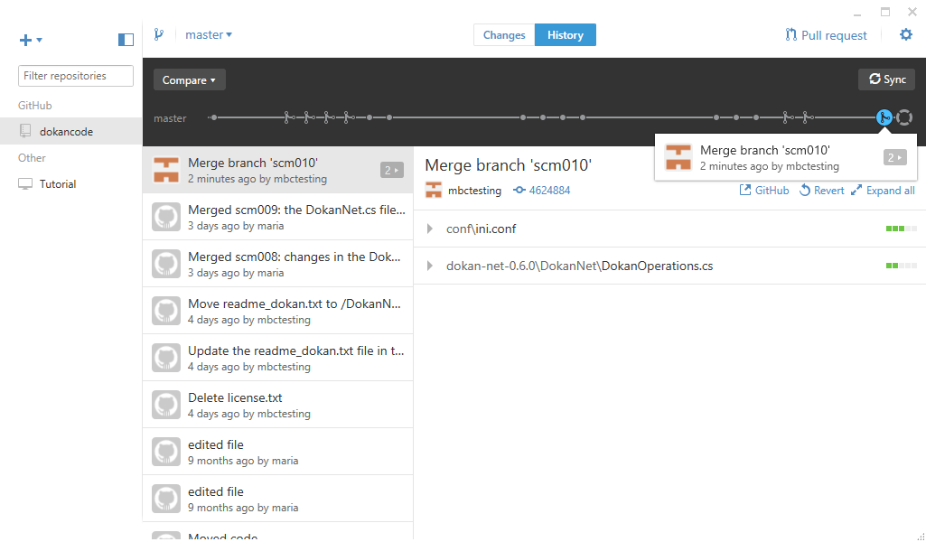 GitSync - Git side - Merge done