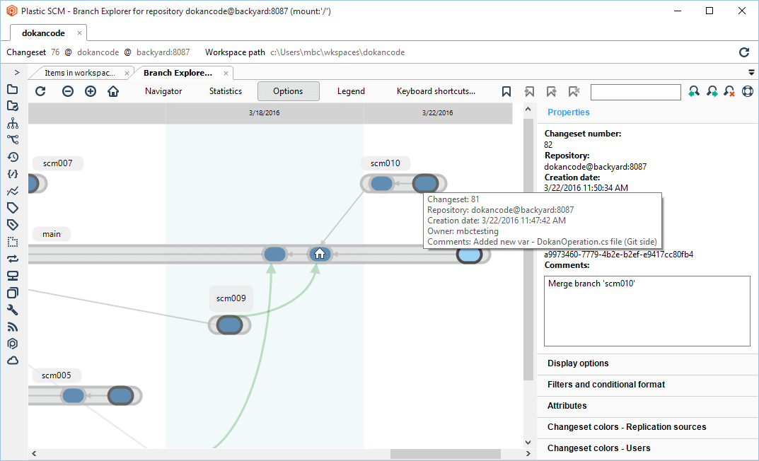 GitSync - Git side - Merge - Branch Explorer