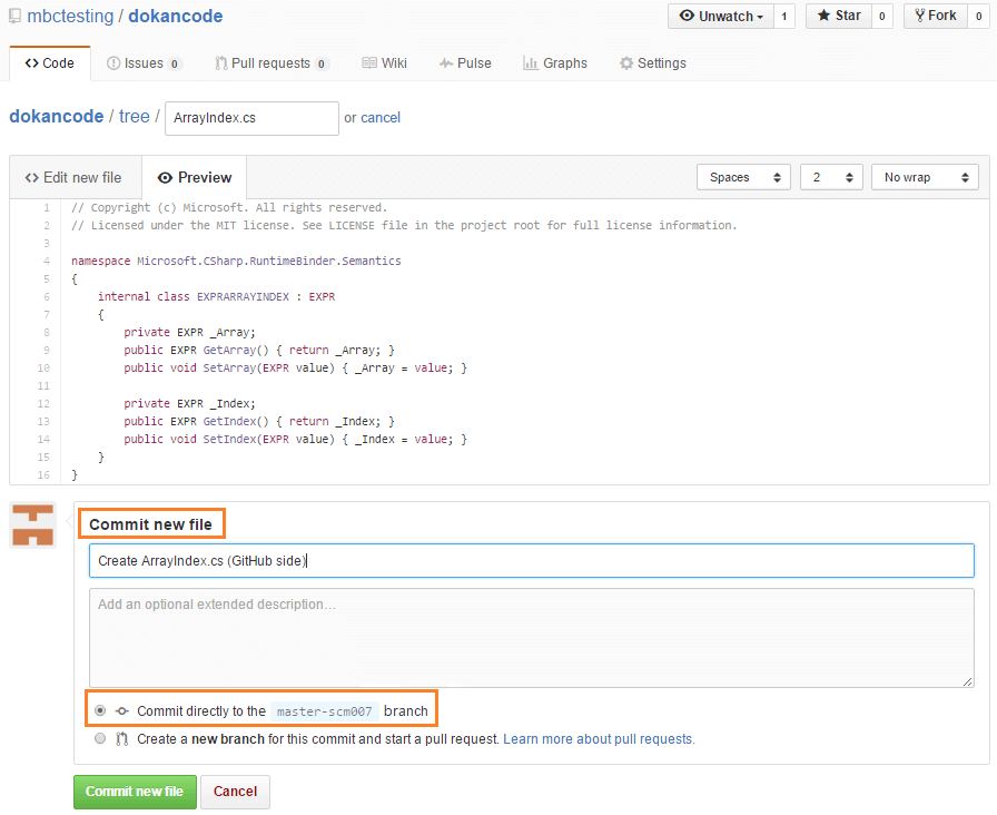 GitSync - Git side - Add new file