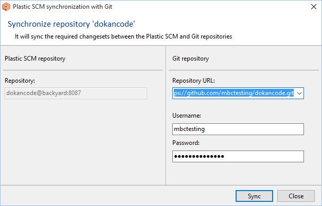 GitSync - Git side - Synchronize