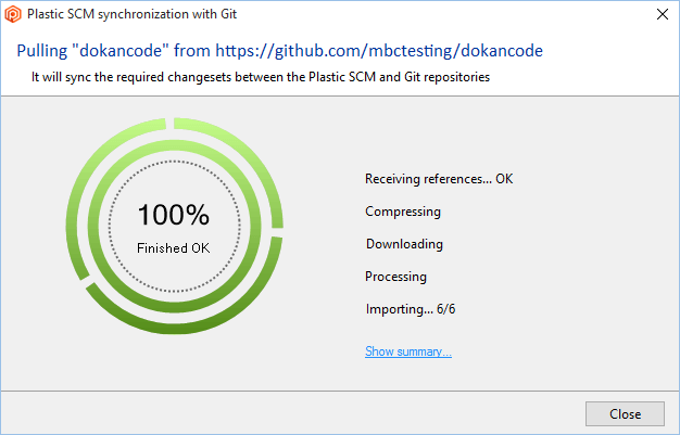 GitSync - Git side - Sync finished