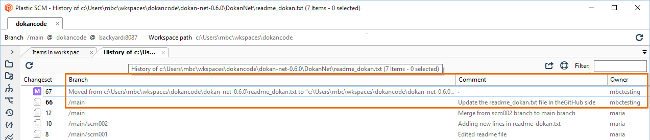 GitSync - Git side - Changes