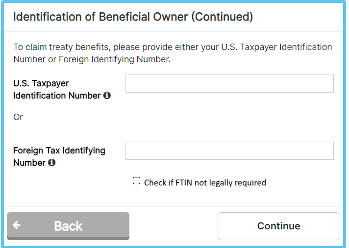 An example of the Identification of Beneficial Owner form