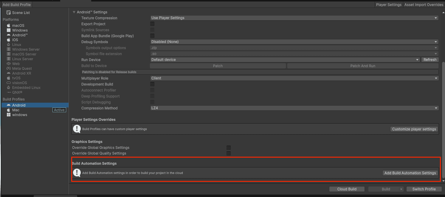 UBA Builder Config View