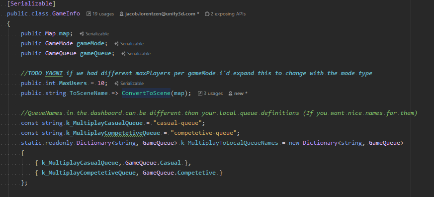 A screenshot displaying a code sample with queue names.
