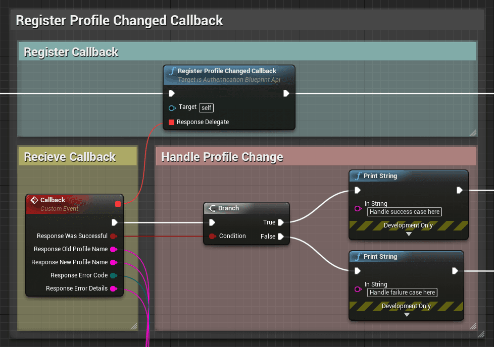 Register profile changed callback