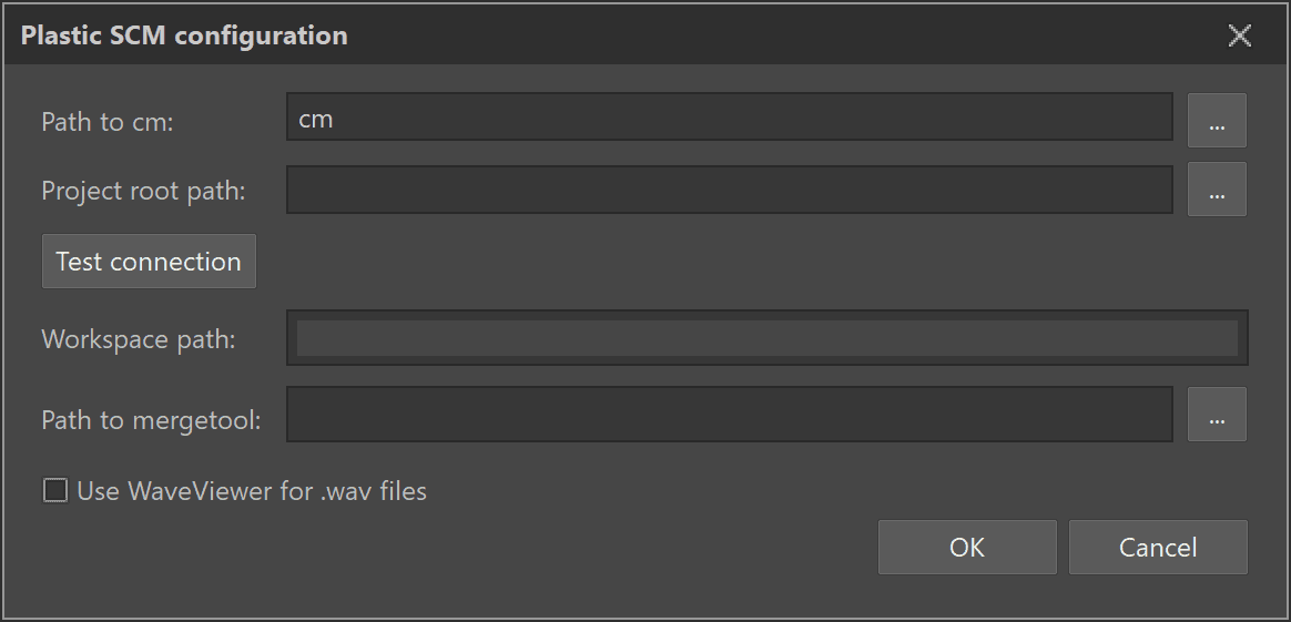 The Plastic SCM configuration settings for the Wwise plugin.