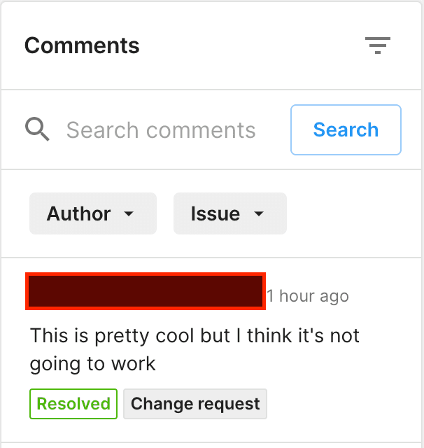 View comments tab