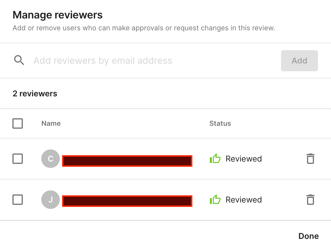 Manage reviewers