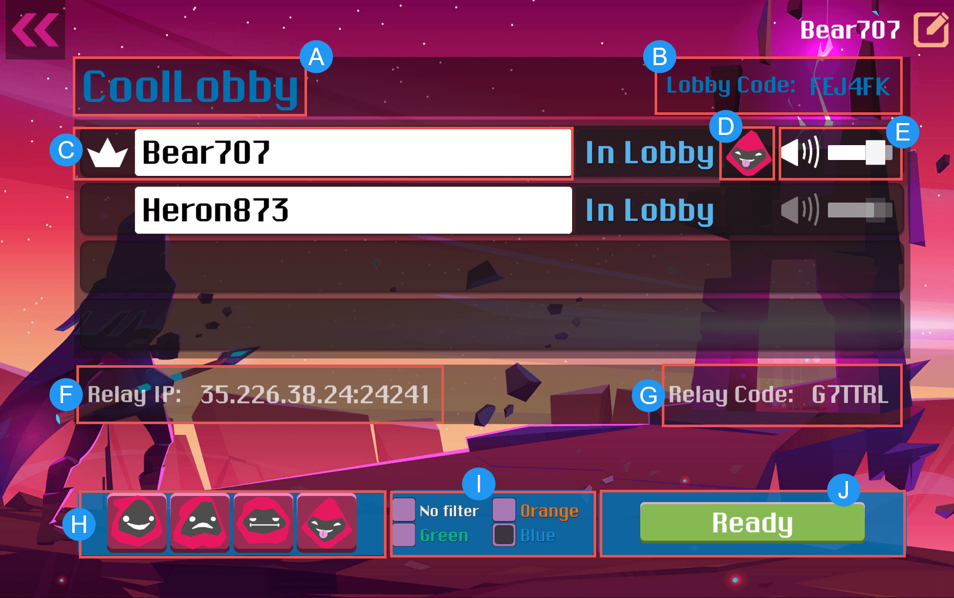 Lobby ビューの UI