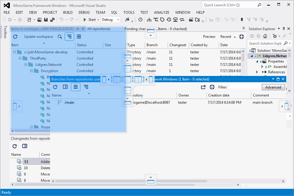 Docking a Branch Explorer window in Visual Studio