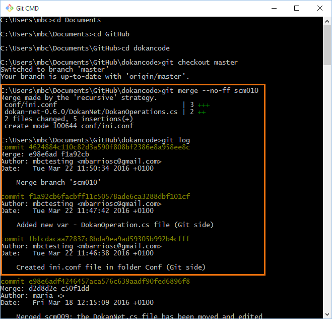 GitSync - Git side - Merge